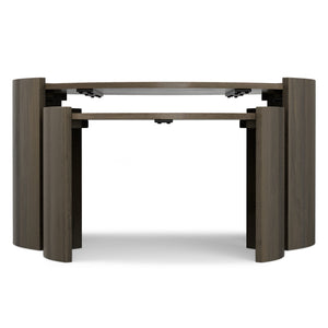 English Elm Robin Mango Wood Nesting Tables Ash Grey Finish Round Set for Modern Living Rooms B136P429087