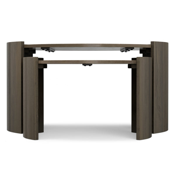 English Elm Robin Mango Wood Nesting Tables Ash Grey Finish Round Set for Modern Living Rooms B136P429087
