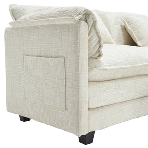 English Elm United Cozy Two-Seat Chenille Sofa With Detachable Armrests, Footstools, And Side Pockets For Comfort P2 W1568S00137-GIGA