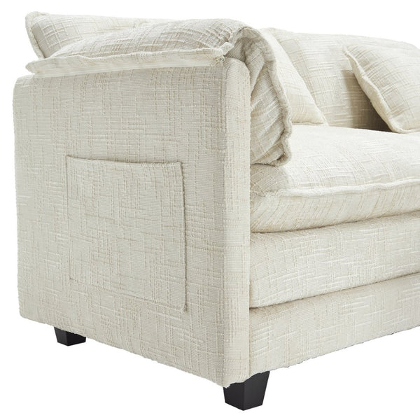 English Elm United Cozy Two-Seat Chenille Sofa With Detachable Armrests, Footstools, And Side Pockets For Comfort P2 W1568S00137-GIGA