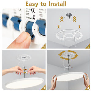 English Elm 6pk Round Led Flush Mount Panel Dimmable 5 Cct Selectable Bathroom Ceiling Fixture White W1340P332598