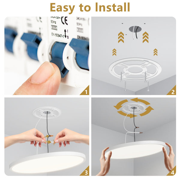 English Elm 6pk Round Led Flush Mount Panel Dimmable 5 Cct Selectable Bathroom Ceiling Fixture White W1340P332598