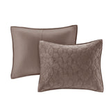 Madison Park Harper Glam/Luxury 3 Piece Velvet Quilt Set MP13-3306 Taupe