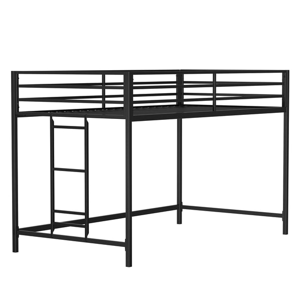 English Elm Adam Sturdy Junior Twin Loft Bed Black with Full Guardrails, Metal Slats, Ladder & Assembly Tool B083P168426