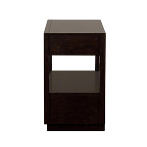 English Elm 2 Chic Two-Drawer Nightstand with Sparkling Acrylic Panels and Faceted Crystal Hardware for Glam Bedrooms Dark Brown B016P255632