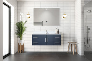 English Elm Navy Bath Vanity 48"W x 22"D with Cultured Marble Top, Solid Wood, Soft-Close Drawers, Storage B2731P258653