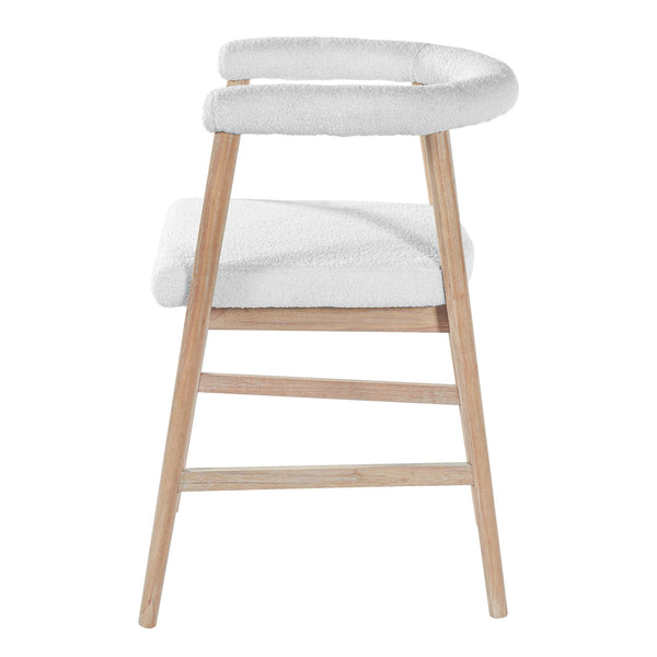 English Elm 24.5'' Seat Height Padded Counter Stools Curved Back Set of 2 for Kitchen Island Natural N780P354190N