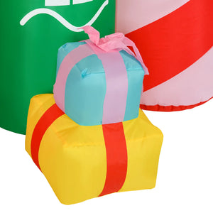 English Elm 10ft Candy Castle Holiday Inflatable Yard Display with Led Lights and Festive Characters T3971P404208