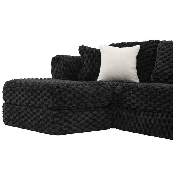 English Elm Swivel Barrel Accent Chair Chenille Tufted Round Club Seat for Living Room Lounge Black N719S002360B
