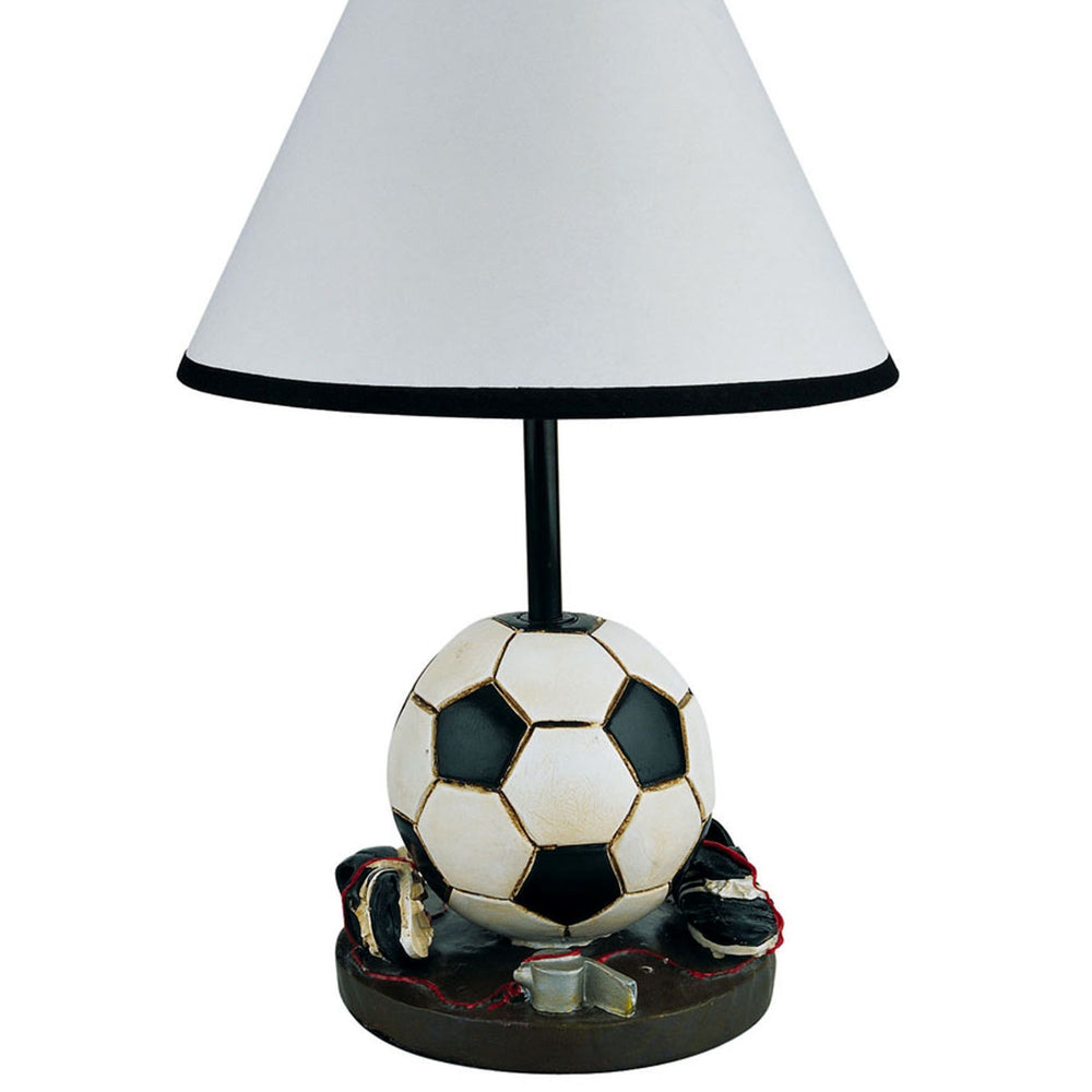 English Elm 15" Tall Soccer-Themed Accent Table Lamp For Kids - Playful Polyresin Design With Warm Glow B072116097