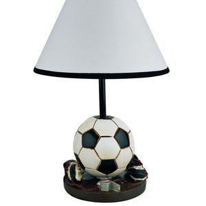 English Elm 15" Tall Soccer-Themed Accent Table Lamp For Kids - Playful Polyresin Design With Warm Glow B072116097