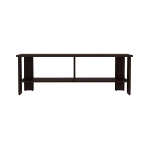 English Elm Navia sleek 47" TV Stand with Two Open Shelves for Living Room Bedroom Modern Storage and Style Dark Walnut 53 L x 18 W x 4 H B070P286438