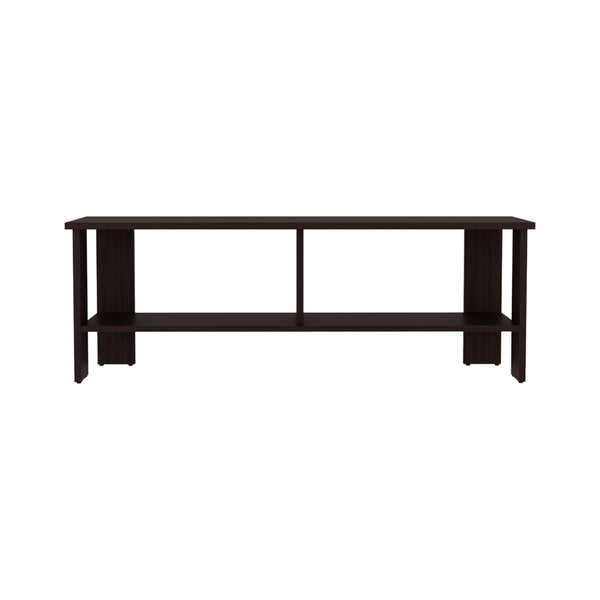 English Elm Navia sleek 47" TV Stand with Two Open Shelves for Living Room Bedroom Modern Storage and Style Dark Walnut 53 L x 18 W x 4 H B070P286438