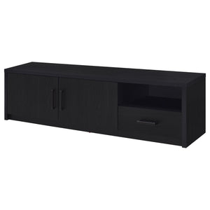 English Elm Ian Modern Black TV Stand Console with 2 Doors, Drawer & Shelf — Storage Media Center for 70" TVs B062P378249