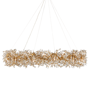 Crystal Bud Grande Ring Chandelier - Stunning 57.5" Brass & Crystal Fixture for Luxurious Spaces
