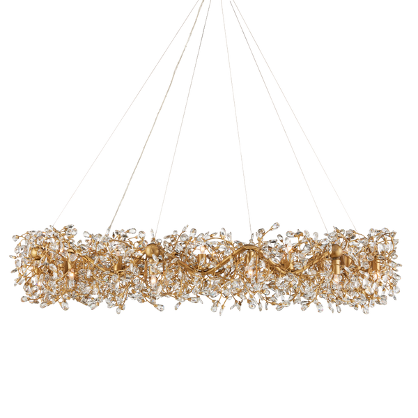 Crystal Bud Grande Ring Chandelier - Stunning 57.5" Brass & Crystal Fixture for Luxurious Spaces