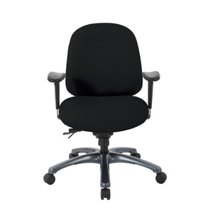 OSP Home Furnishings Multi-function Ergonomic Mid Back Office Chair with Lumbar Support and Titanium Base Black 8512-R107