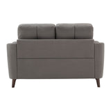 Homelegance By Top-Line Tawnie 61" Wide Microfiber Arm Loveseat Grey Microfiber