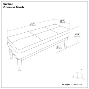 English Elm Carlson Faux Leather Upholstered Bench Vintage Padded Seat for Entryway or Bedroom Brown B136P436938