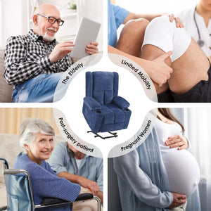 English Elm Power Lift Recliner Chair With Massage, Heat, Usb Ports & Cup Holders - Ideal For Seniors' Comfort! T3623P380499-GIGA