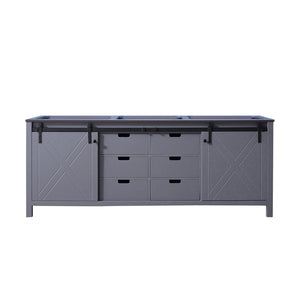 English Elm Dark Grey Double Bath Vanity - 84" Wide, Elegant Storage, Soft-Close Drawers, Fully Assembled Design B2731P260081