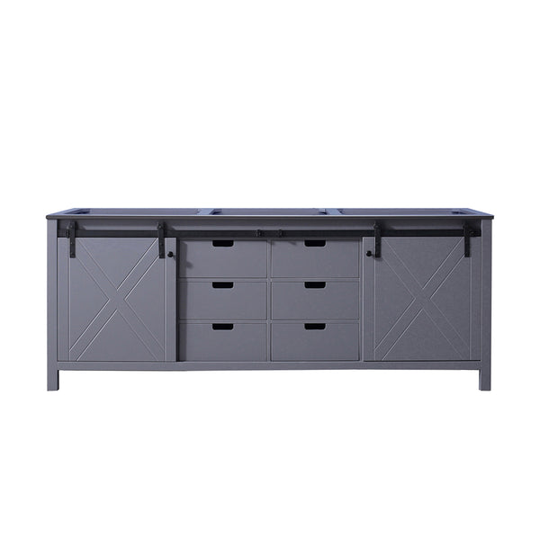 English Elm Dark Grey Double Bath Vanity - 84" Wide, Elegant Storage, Soft-Close Drawers, Fully Assembled Design B2731P260081