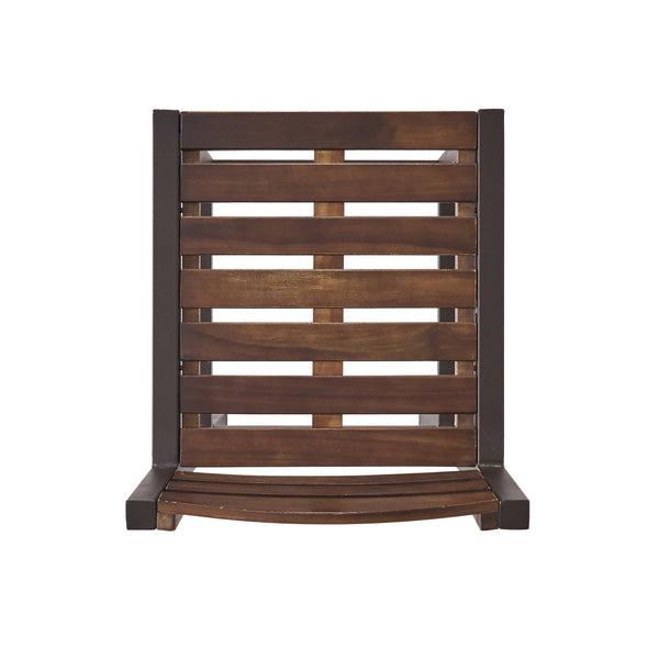English Elm Christopher Knight Home® - Milos Acacia Wood Barstool Set of 2 — Modern Industrial Outdoor Seats, Powder-Coated Iron Frames Durable 57485.00DBRN