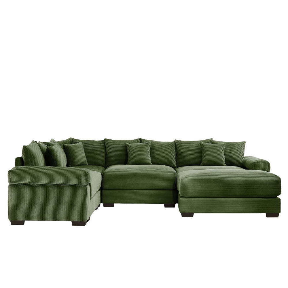 English Elm Oversized Modular Sectional Couch - Cloud-Like Comfort With Premium Corduroy & Ergonomic Design W714S01341-GIGA