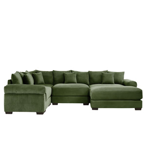 English Elm Oversized Modular Sectional Couch - Cloud-Like Comfort With Premium Corduroy & Ergonomic Design W714S01341-GIGA