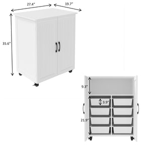 English Elm Kitchen Island With Wheels - Compact Mobile Cart For Crafting, Coffee, And Smart Storage Solutions W3062P289219