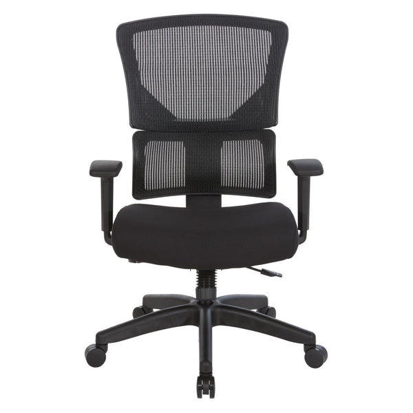 OSP Home Furnishings Vertical Matrix Manager Chair with Ergonomic Lumbar Support and Breathable Fabric Seat 639-F3T1N48P