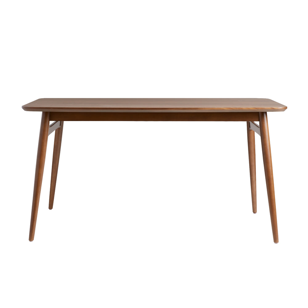 English Elm Walker Edison - Mid-Century Solid Wood Base Dining Table 59" with Sleek Tapered Legs Seats 4–6 Ideal for Small Spaces Walnut 62.75 L x 39 W x 6 H B185P169063