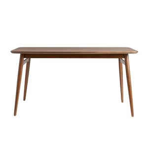 English Elm Walker Edison - Mid-Century Solid Wood Base Dining Table 59" with Sleek Tapered Legs Seats 4–6 Ideal for Small Spaces Walnut 62.75 L x 39 W x 6 H B185P169063