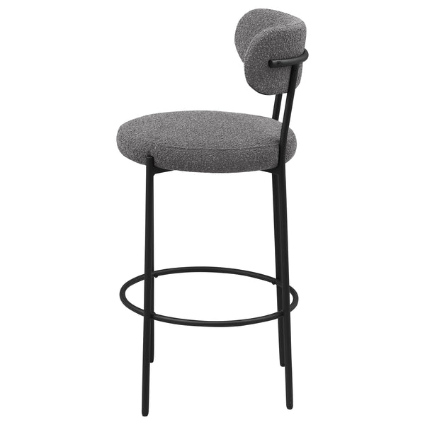 English Elm Concord Grey Boucle Bar Chair Set of 2 — Curved Back, Foam Cushioning, Ring Footrest, Modern Comfort B062P299855