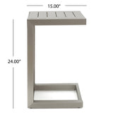 Christopher Knight Home® - Noble House - Cape Coral Modern Aluminum C-Shaped End Table, Silver