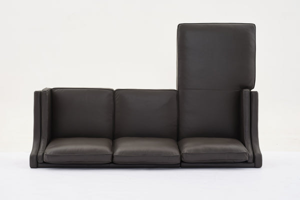 English Elm 94.5 Inch L-Shaped Genuine Leather Sofa With Left Chaise Lounge - Modern Espresso Elegance For Home W791S00023