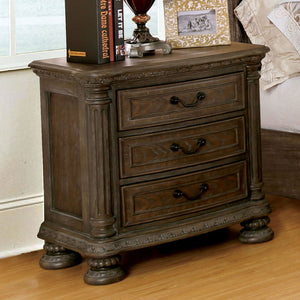 English Elm Traditional Bolingbrook 3-Drawer Nightstand with Framed Detail, Pine Veneer Finish, Knob Hardware Natural,Rustic 34 L x 22 W x 32 H B011P233657