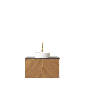 English Elm Arai 30" Wall-Mounted Bathroom Vanity With Sink, Stylish Black Stone Top & Elegant Storage Cabinet W2615S00158