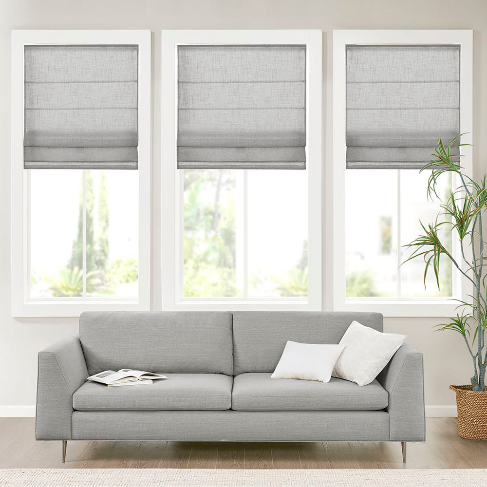 JLA Home Madison Park - Linen Textured Cordless Roman Shade — Light‑Filtering, OEKO‑TEX Safe, Easy Care, Child‑Safe Design 64 L x 34 W x 0.13H MP40-7976