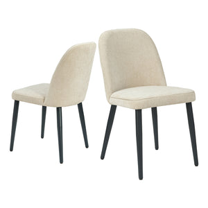 English Elm Dark Forest Green Chenille Armless Dining Chairs Set of 2 with Sleek Metal Legs T3967P423842