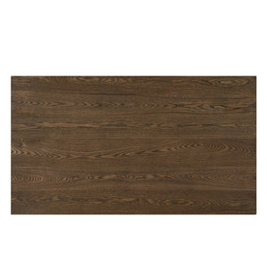 English Elm Christopher Knight Home® - 63" Double V Dining Table with Solid Wood Base, Farmhouse Rustic Grain, Seats 6, Durable Dovetail Craftsmanship Walnut N771P330587T