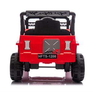 English Elm 12v Kids Electric Ride on Truck with Parental Remote Four Wheel Suspension and Led Lights Red W1578P187461