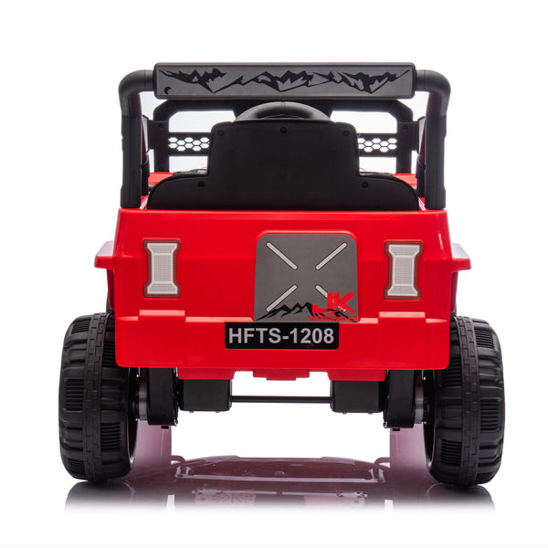 English Elm 12v Kids Electric Ride on Truck with Parental Remote Four Wheel Suspension and Led Lights Red W1578P187461