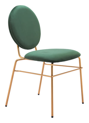 Odessa Dining Chair - Set of 2 Green & Gold 109804 Zuo Modern