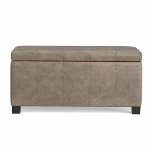 English Elm Dover Lift Top Storage Bench in Vegan Leather for Entryway Bedroom or Living Room B136P439026