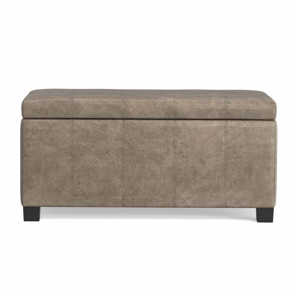 English Elm Dover Lift Top Storage Bench in Vegan Leather for Entryway Bedroom or Living Room B136P439026