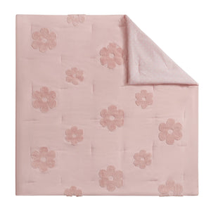 English Elm 4-piece Reversible Tufted Chenille Floral Comforter Set with Decorative Flower Pillow B035P408214