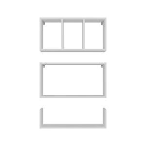 English Elm White Modern Wall-Mounted Bookcase Set of 3 Floating Shelves – Sleek Vertical Storage, Durable Melamine Finish B062P389893