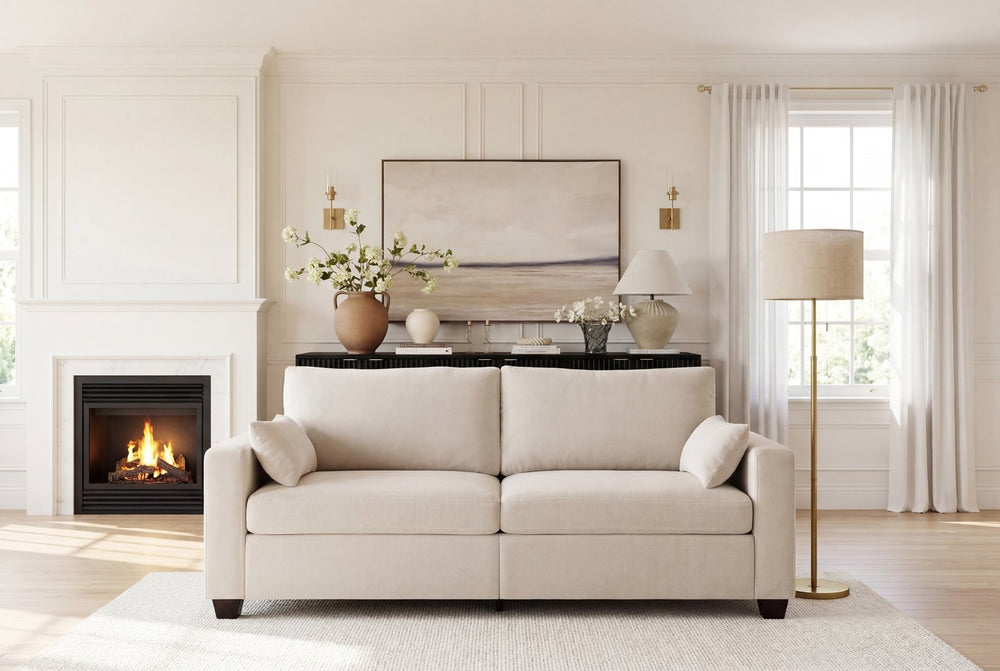 English Elm Modern Fabric Loveseat with Fsc Wood Frame Spring Cushions and Washable Covers W5515P443359