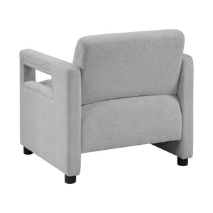 English Elm Luxury Modern Boucle Accent Chair with Plywood Frame, Pocket Coil Support, Foam Padding, 300lb Capacity Gray 30 L x 25 W x 19.5 H B011P304427